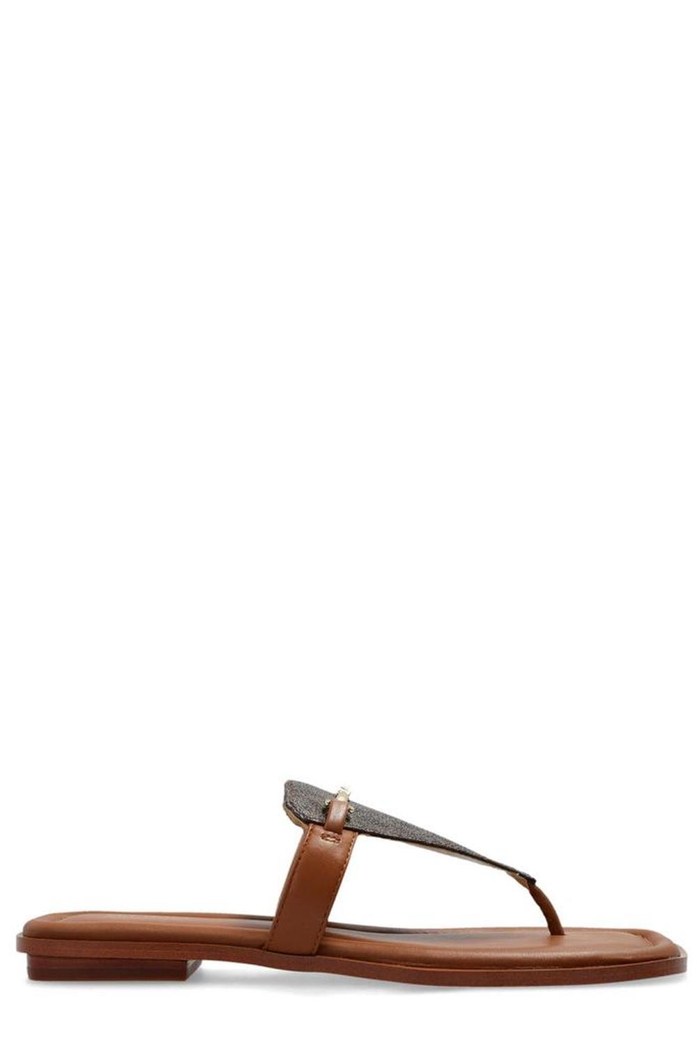 Michael Michael Kors Lena Signature Logo T-Strap Sandals