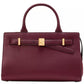 Deco Pebbled Leather and Suede Medium Satchel