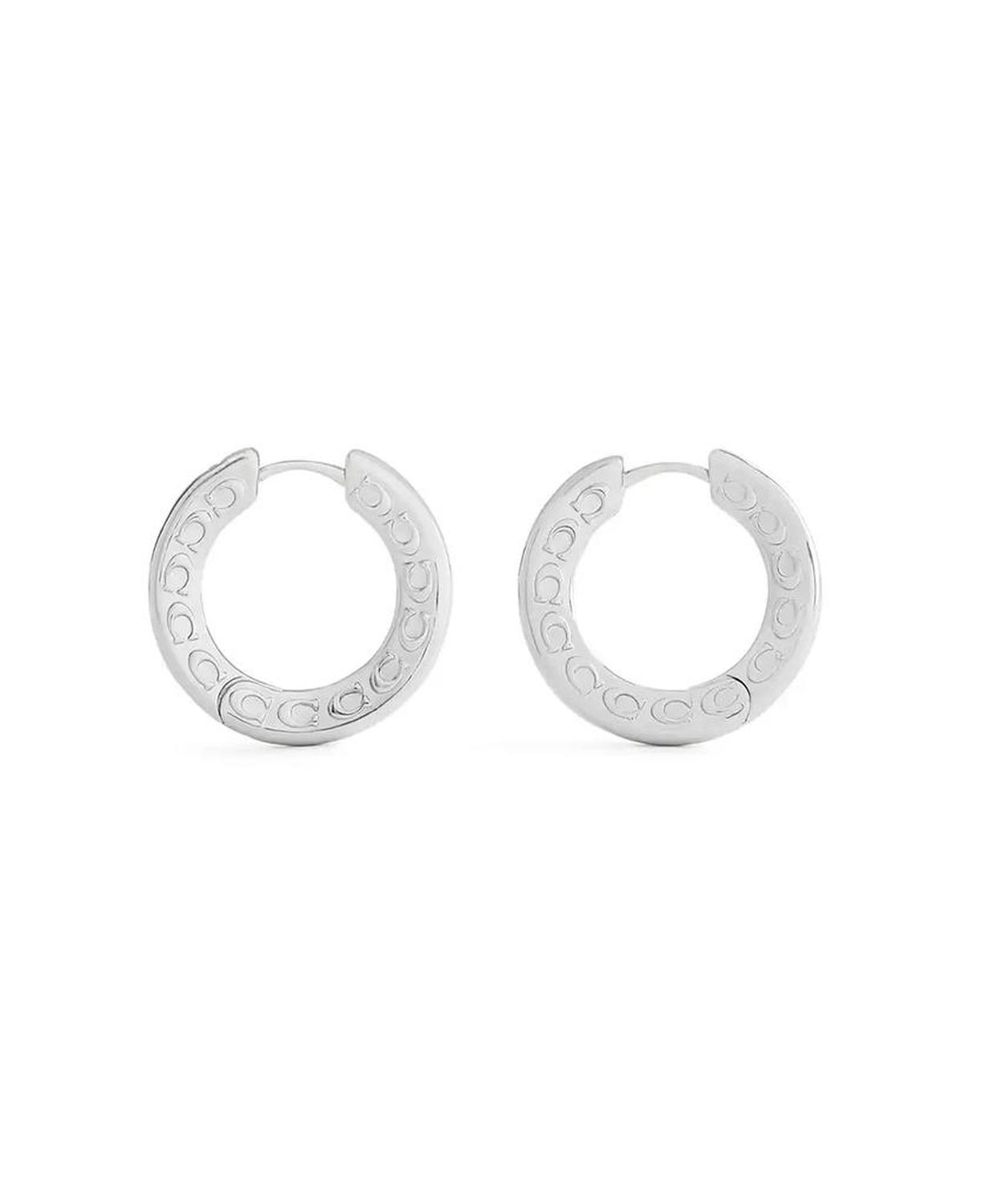 Signature C Minimal Hoop Earrings