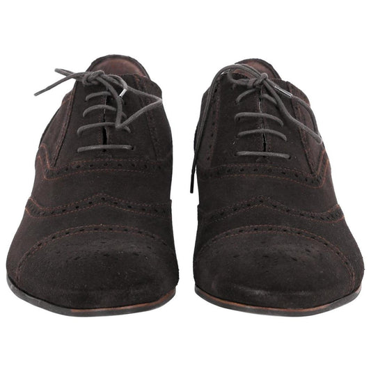 Saint Laurent Lace-Up Oxfords in Brown Suede