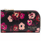 Devin Fall Poppies Embossed Saffiano Leather Small Slim Bifold Wallet