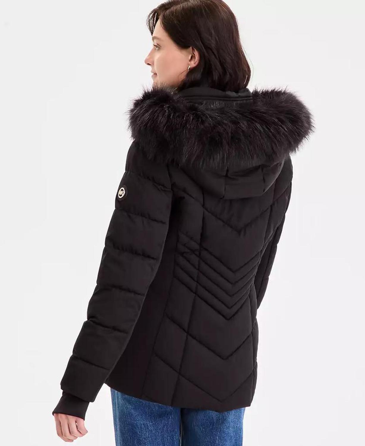 Women's Faux-Fur-Trim Hooded Puffer Coat, Exclusively at Macy's