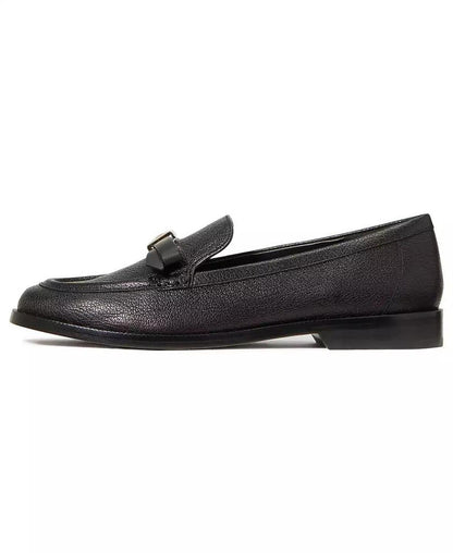 Women's Deco Bow Pebbled Leather Loafers