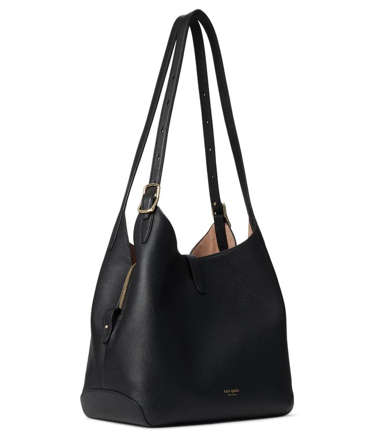Deco Pebbled Leather Large Shoulder Bag