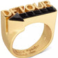 Gold-Tone Jet Cubic Zirconia Detour Statement Ring