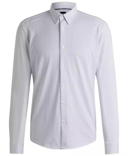 Men's Slim-Fit Printed Dress Shirt