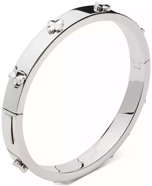 Spade Flower Hinge Bangle Bracelet