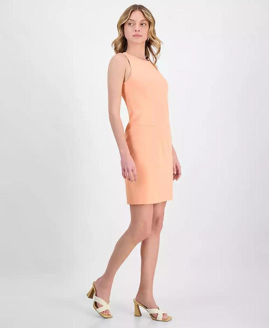 Women's Solid-Color Crewneck Sleeveless Bodycon Dress