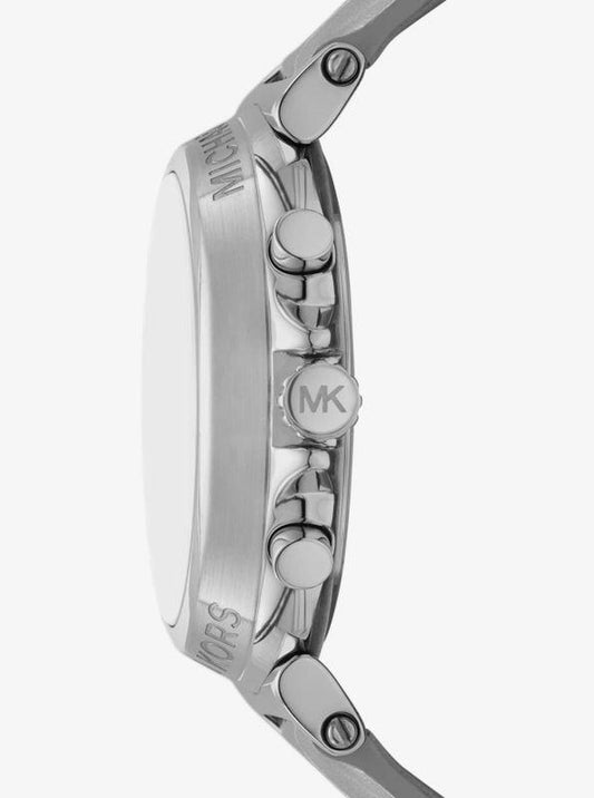 Maren Silver-Tone and Crocodile Embossed Leather Watch