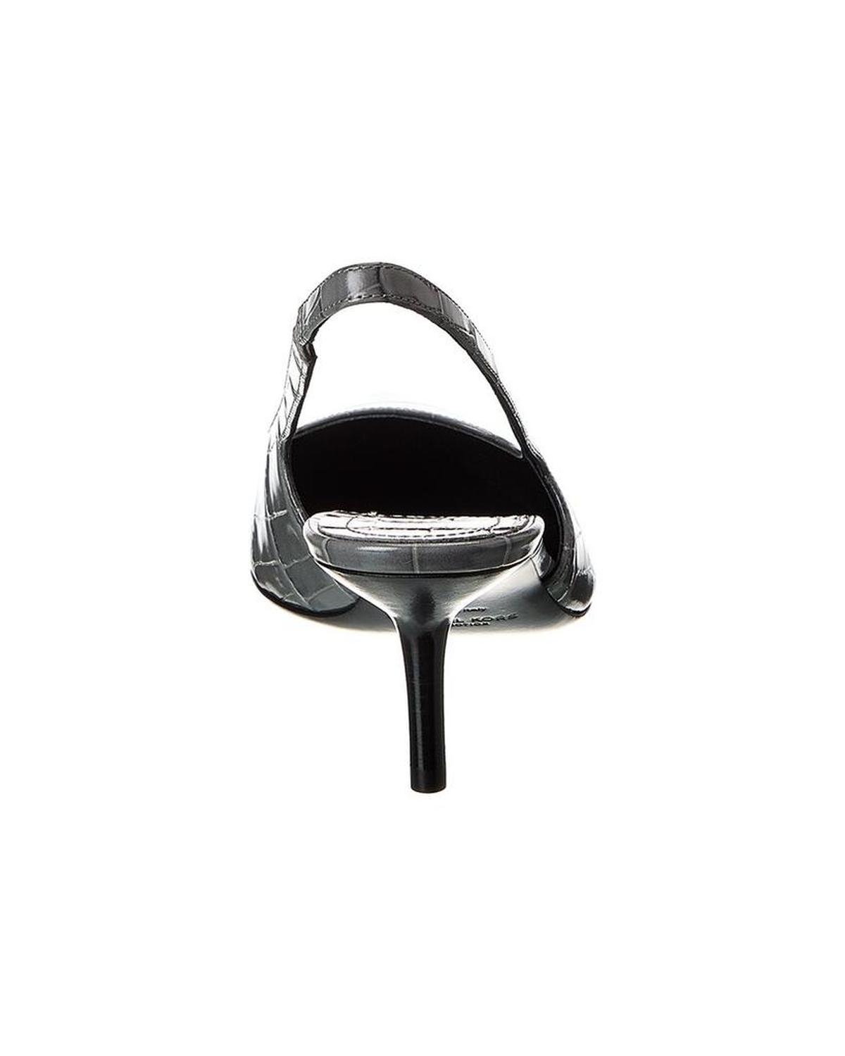 Emma Croc-Embossed Leather Slingback Pump