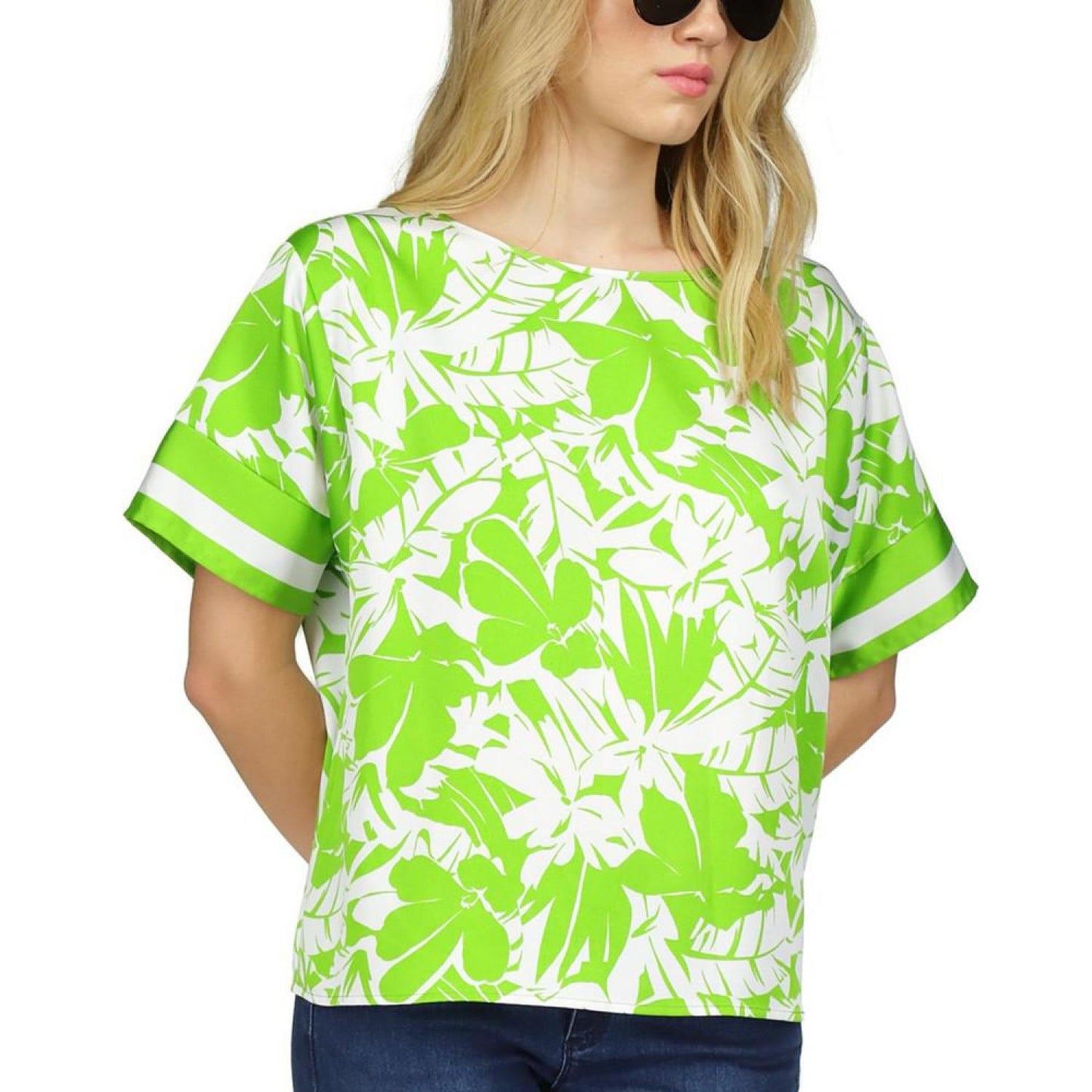 Women's Palm Border-Print T-Shirt