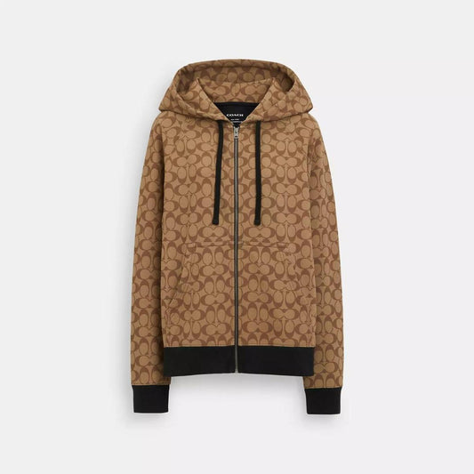 Coach Outlet All Over Signature Zip Hoodie