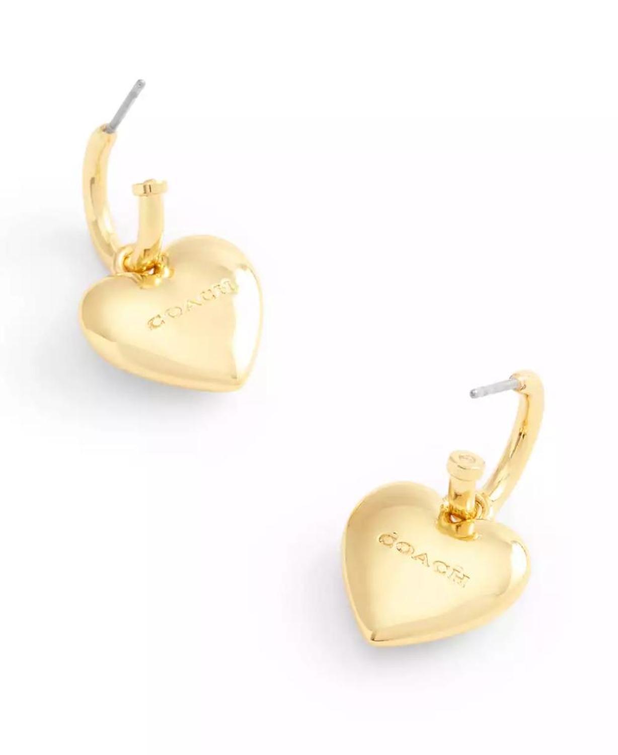 Signature Heart Charm Huggie Earrings