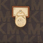 Michael Kors Brown Signature Coated Canvas Zip Around Wallet