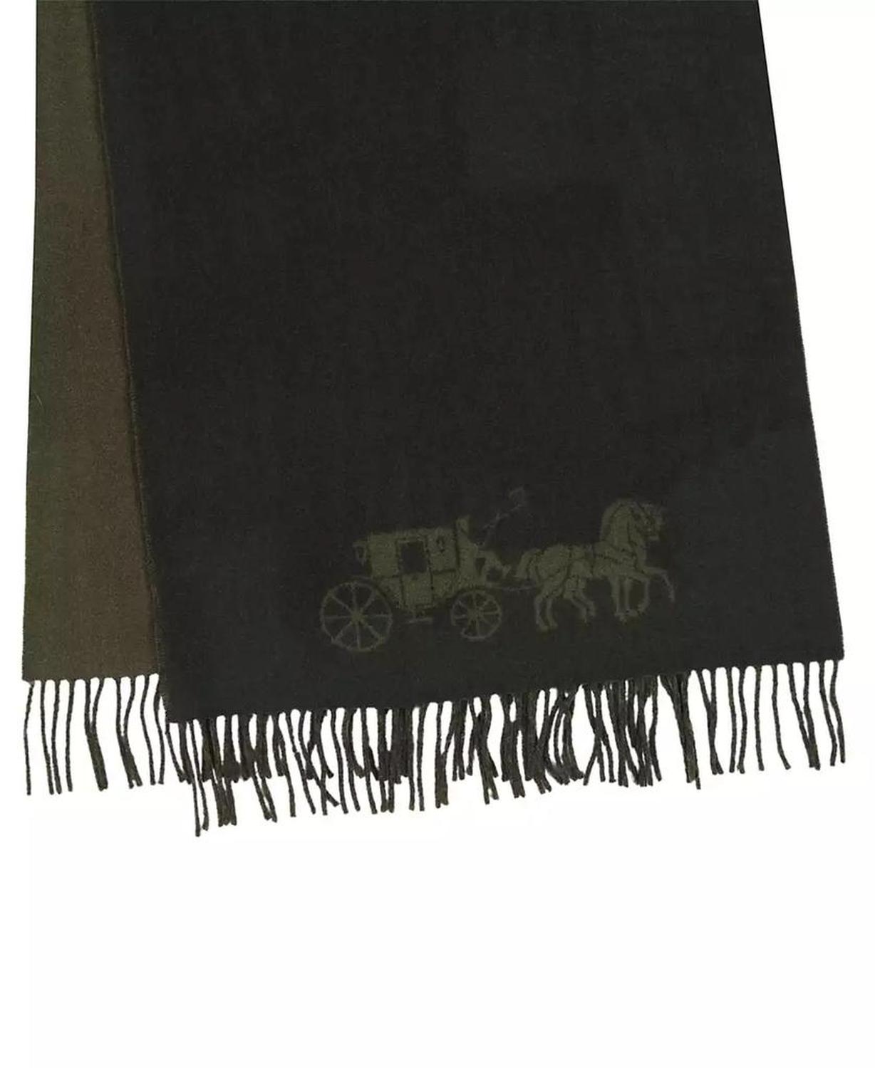 Women's Oversized Bicolor Horse and Carriage Muffler
