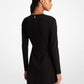 Astor Stud Stretch Knit Long-Sleeve Dress