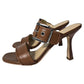 Colby Heeled Sandals in Brown Leather