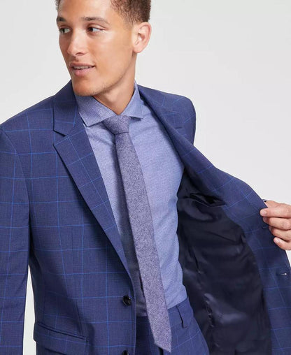 Men's Modern-Fit Windowpane Check Suit Jacket