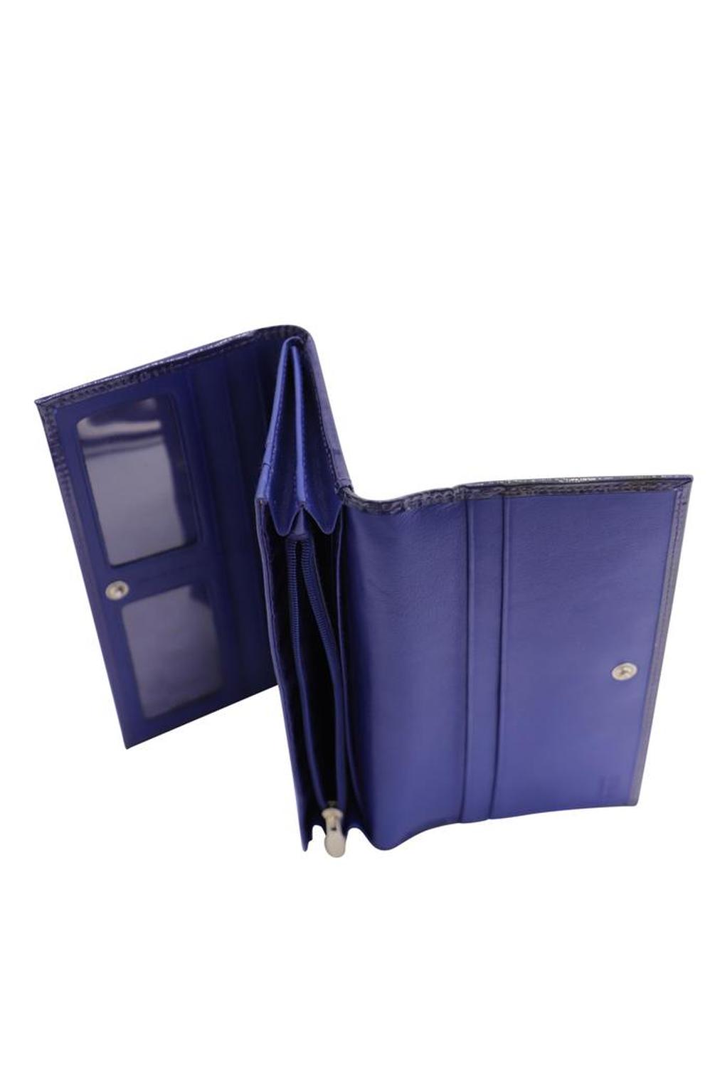 Wallet in Blue Patent Leather