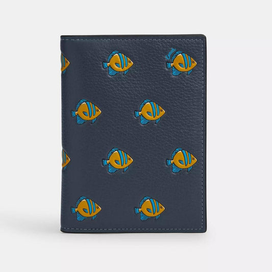 Coach Outlet Passport Card Case With Fish Print