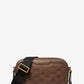 Hudson Logo Embossed Burnished Leather Crossbody Bag