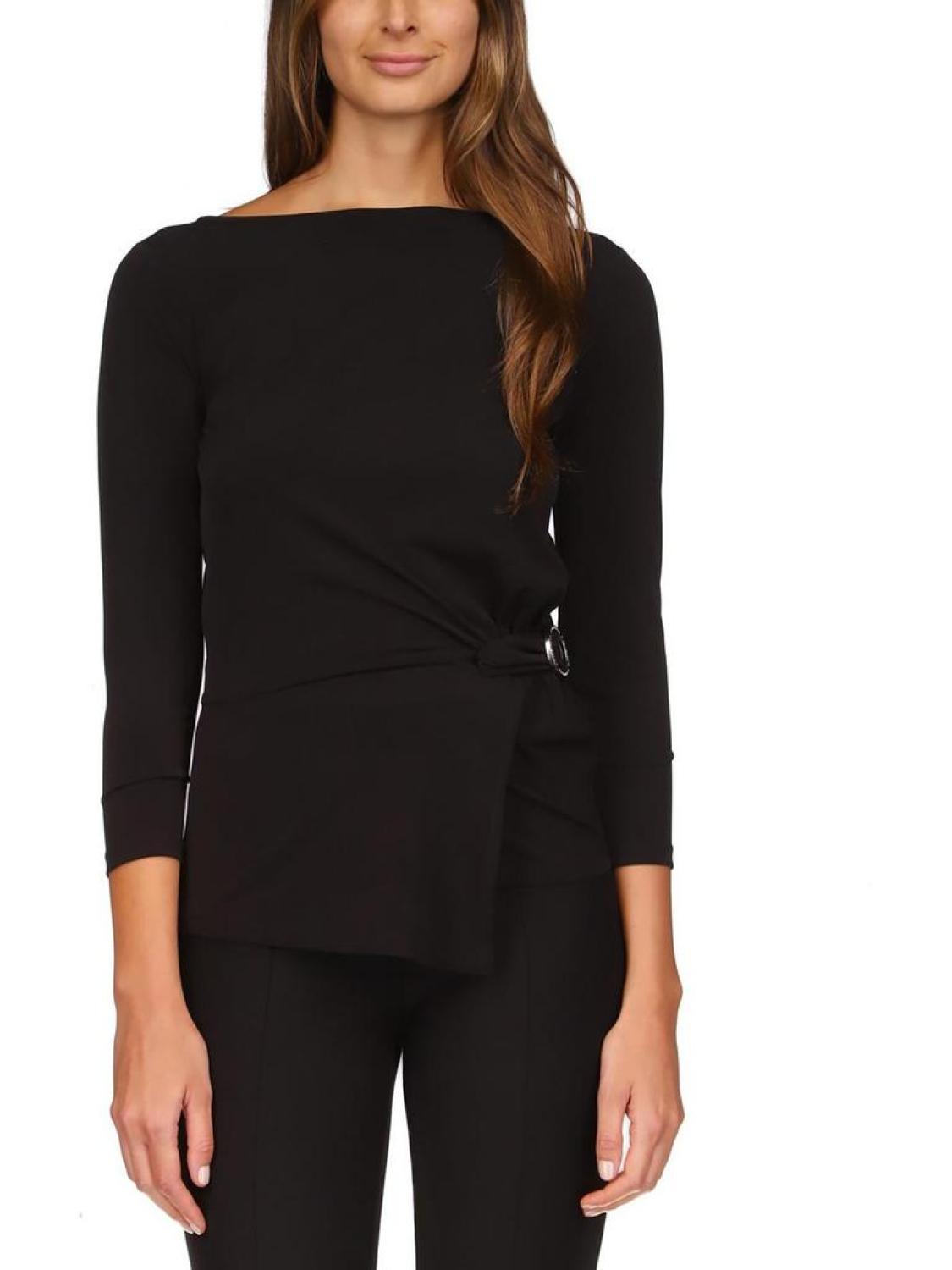 Womens Metallic Ruched Blouse