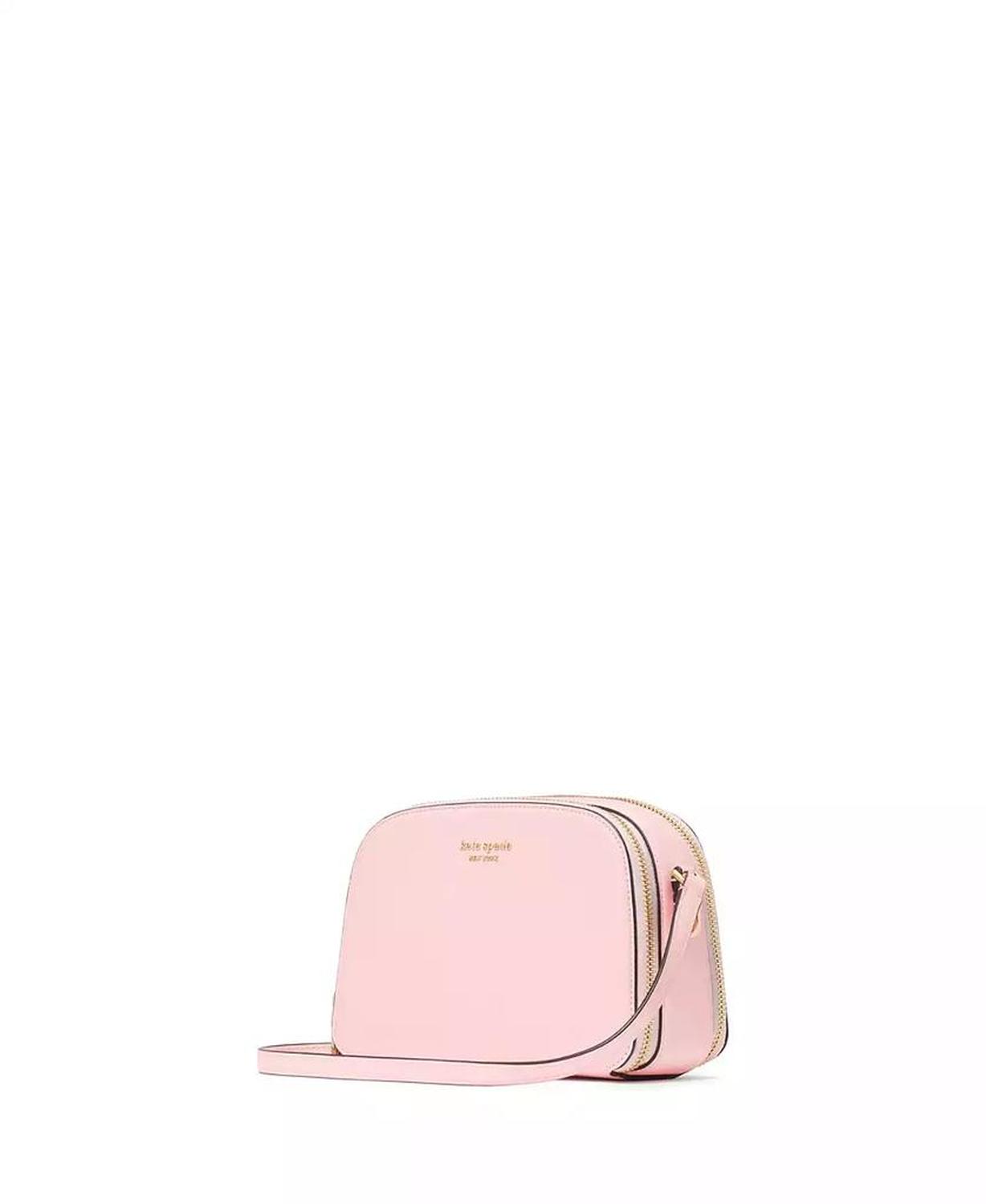 Devin Saffiano Leather Double Zip Dome Crossbody Bag