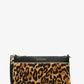 Jet Set Medium Leopard Print Calf Hair and Leather Wristlet