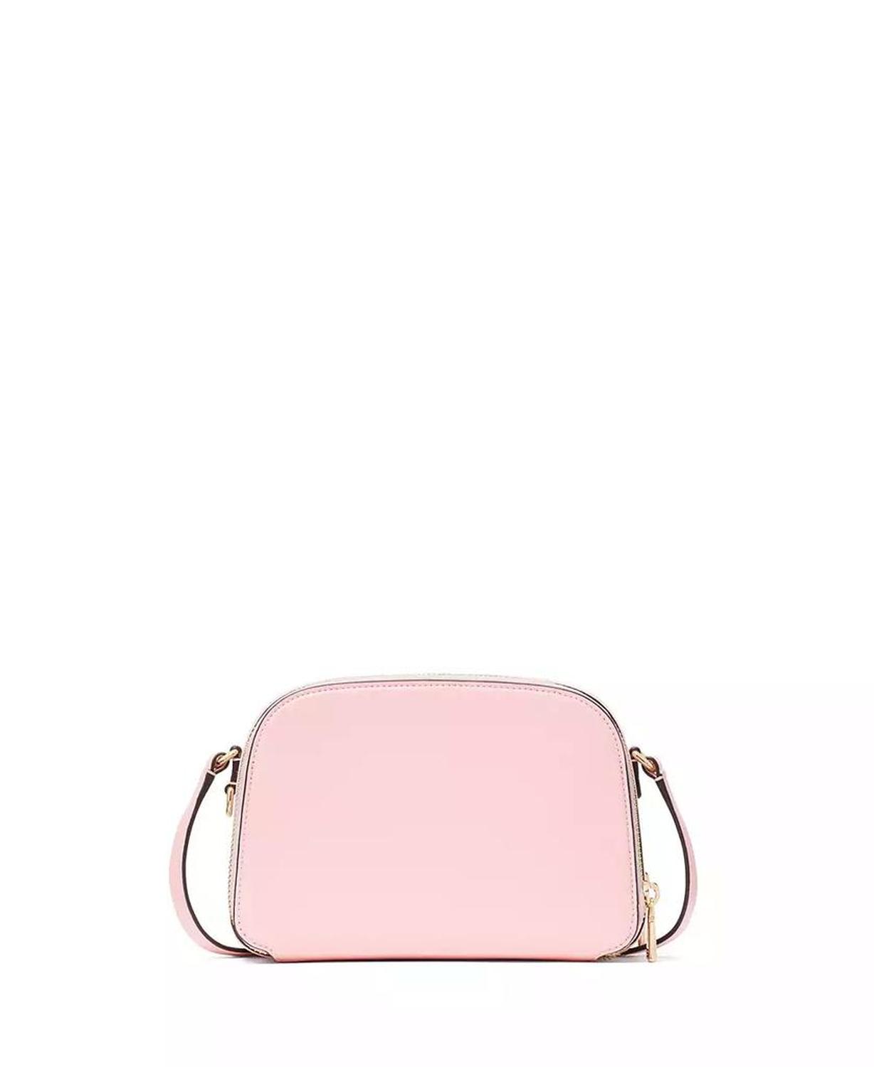 Devin Saffiano Leather Double Zip Dome Crossbody Bag