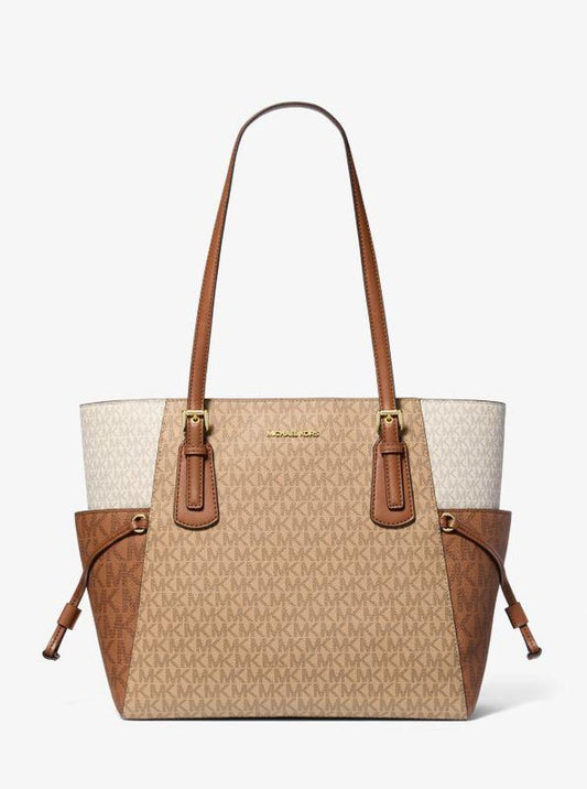 Voyager Large Color-Block Signature Logo Tote Bag