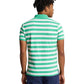 Classic Fit Striped Mesh Polo Shirt