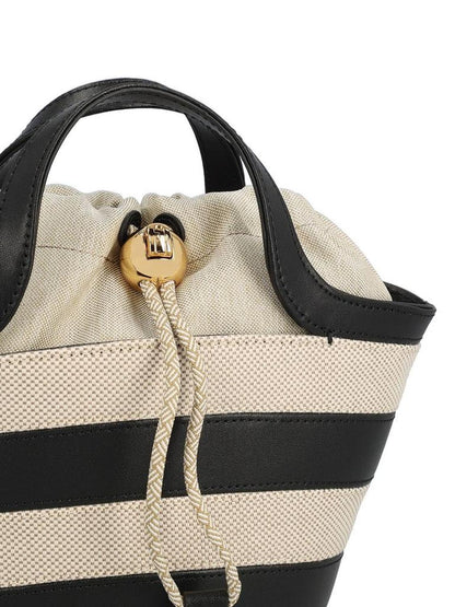 Furla Striped Drawstring Tote Bag