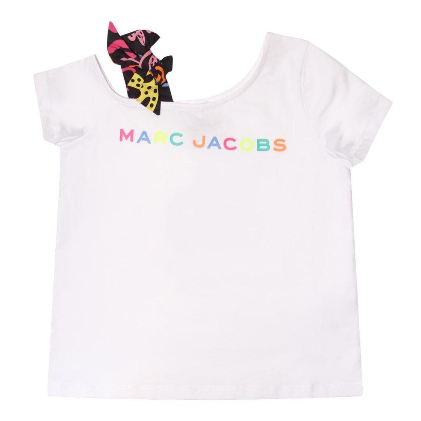 The Marc Jacobs Kids Logo Printed One-Shoulder T-Shirt