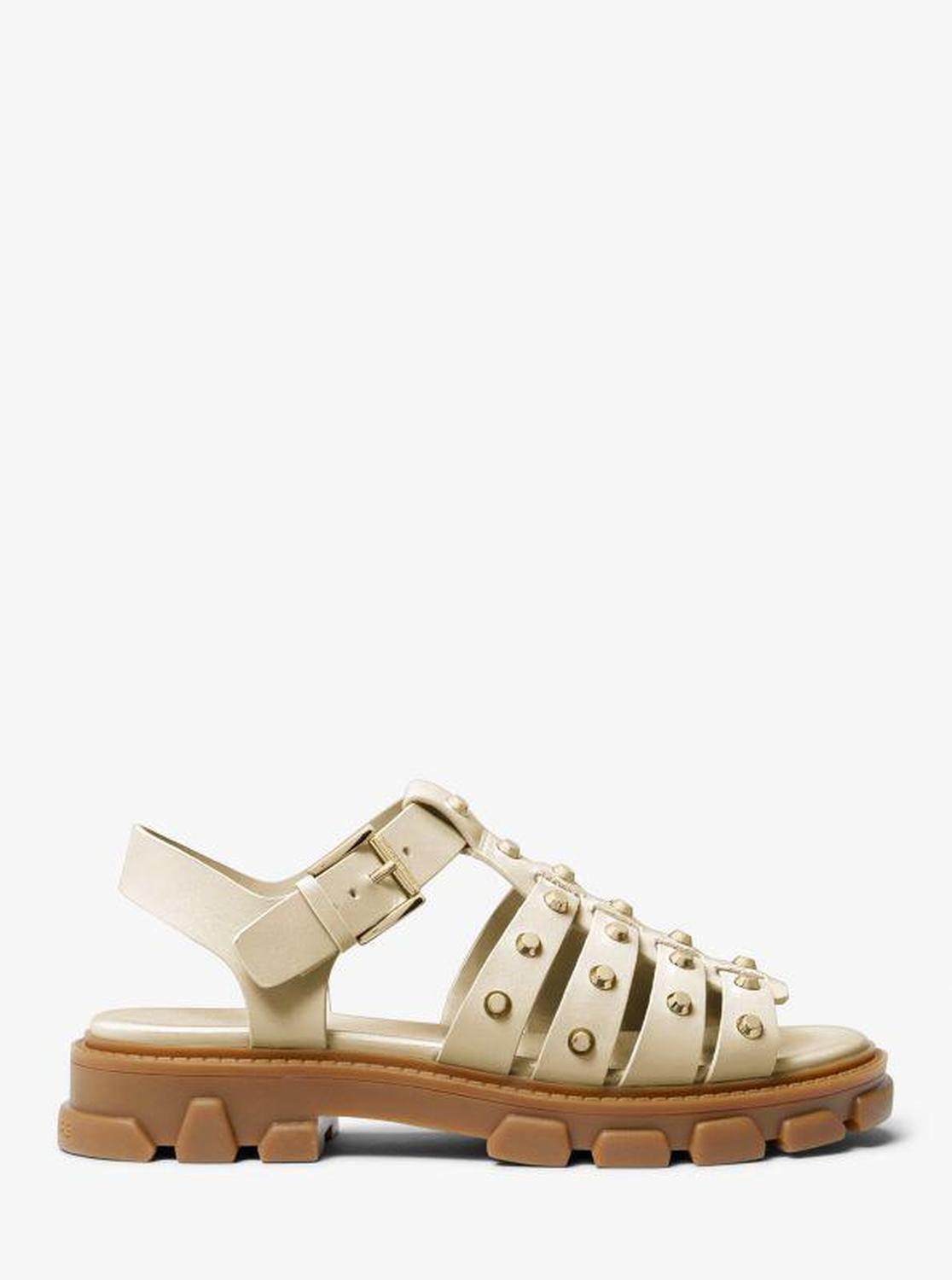 Jagger Studded Metallic Leather Sandal