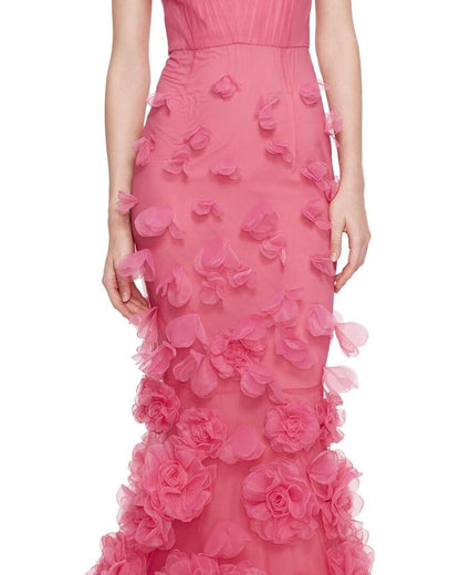 Marchesa Notte V-Neck Mermaid Gown