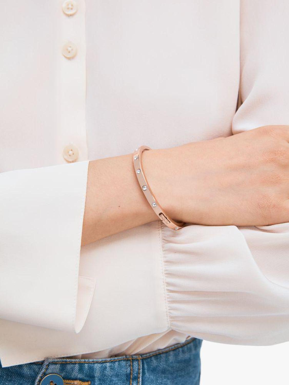 Set in Stone Hinged Gold Bangle