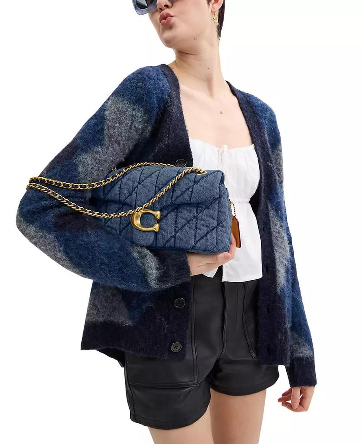 Small Tabby Denim Shoulder Bag 26 with Quilting