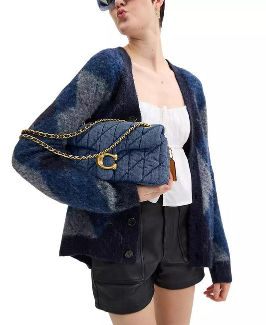 Small Tabby Denim Shoulder Bag 26 with Quilting