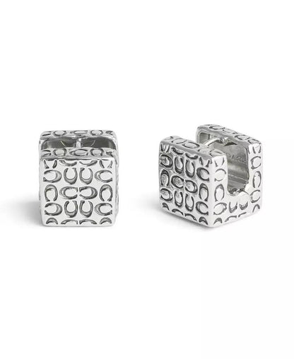 Signature Quilted Cube Huggie Earrings