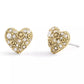 Gold Plated Pavé Heart Stud Earrings