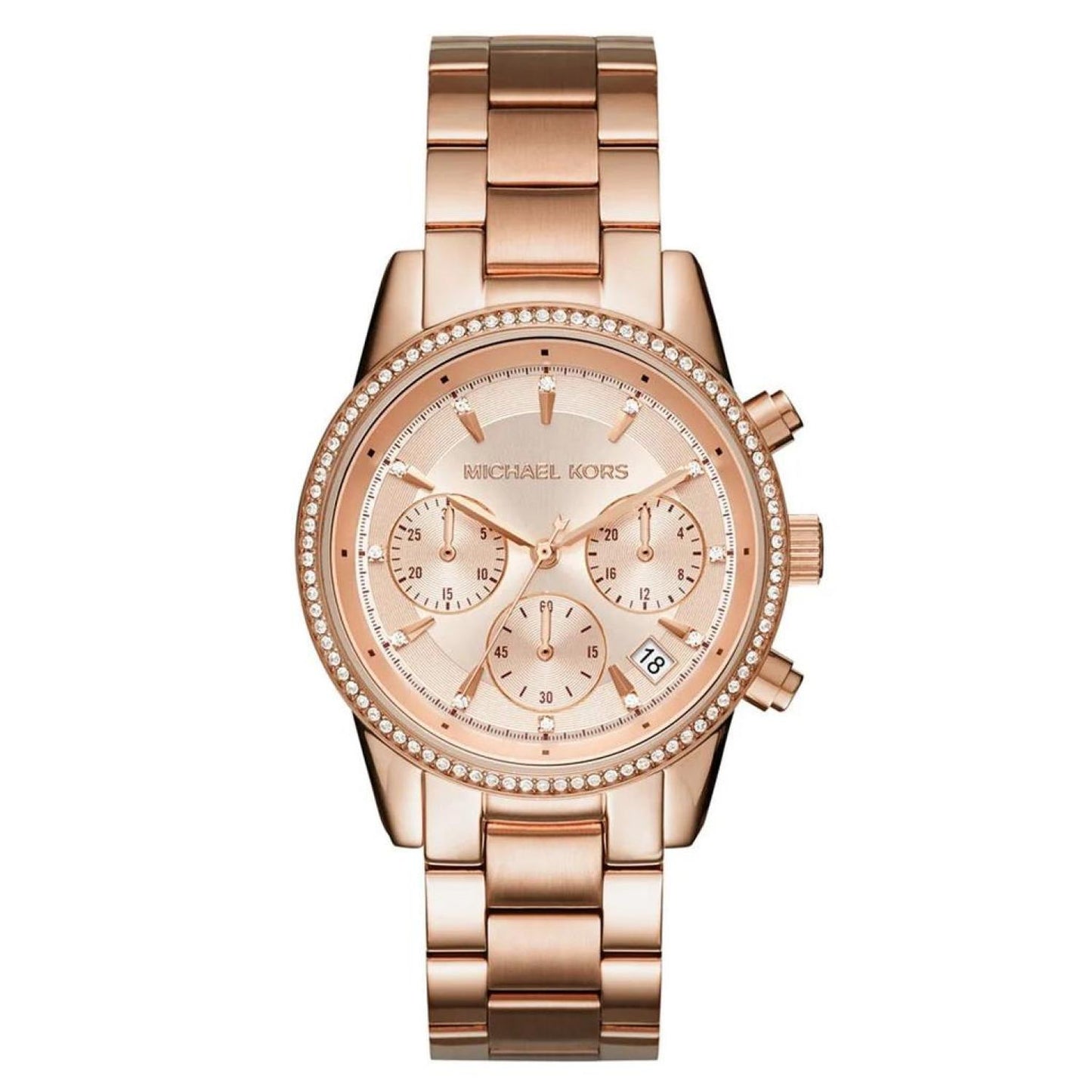 Michael Kors Ritz MK6357 Women's Rose Gold-Tone Chronograph 37mm Watch