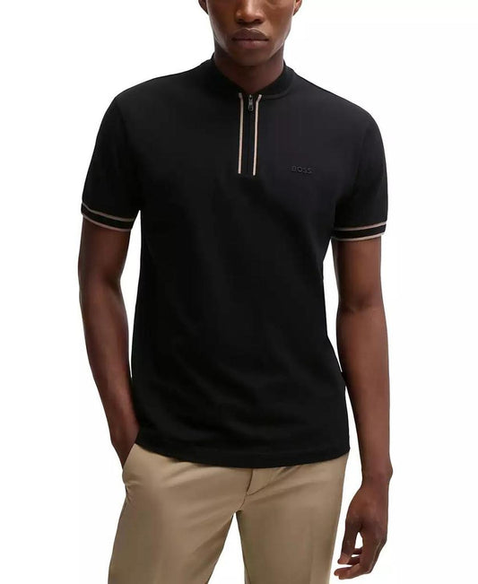 Men’s Cotton-Piqué Zip-Neck Polo