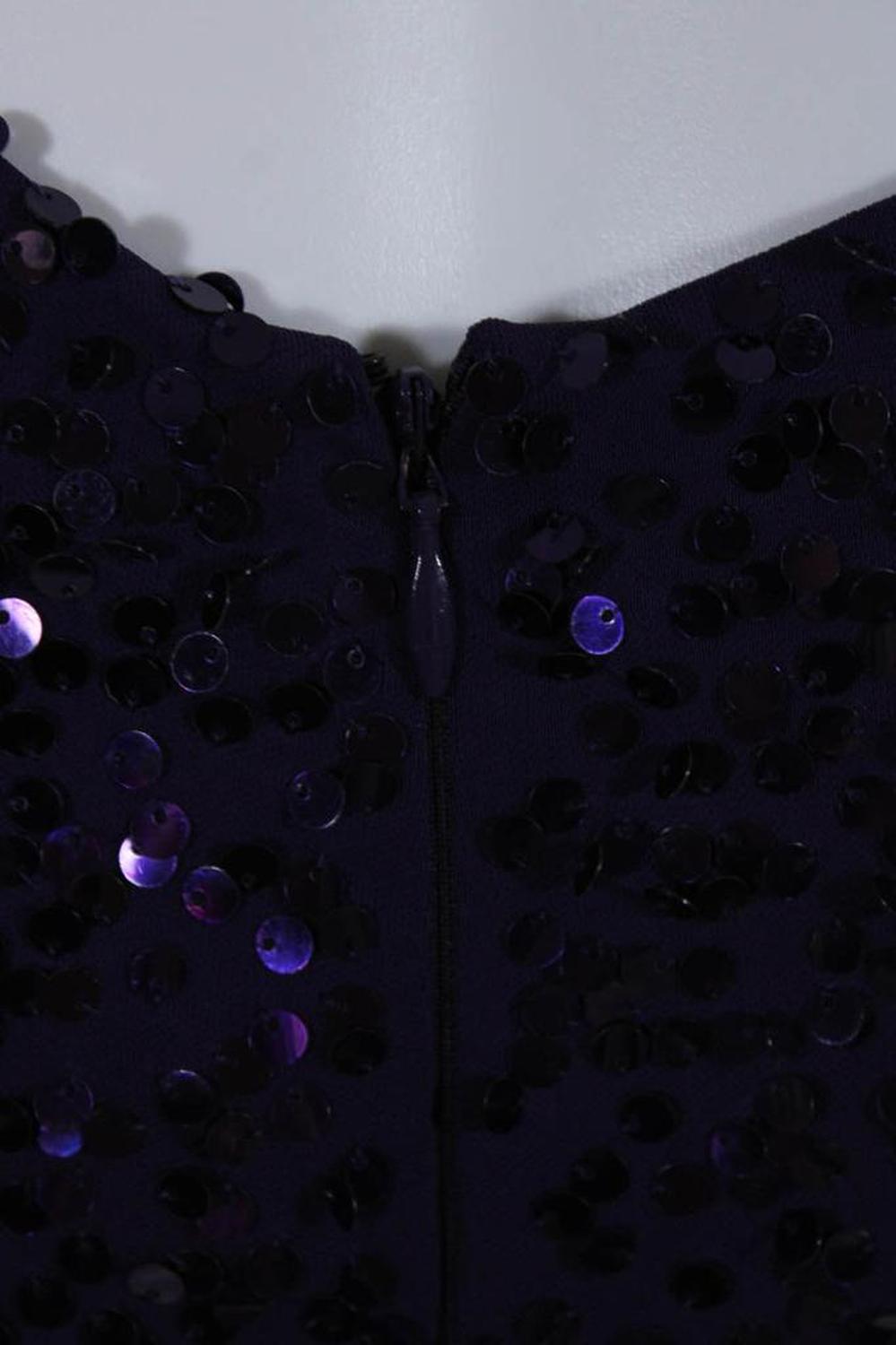 Michael Kors Purple Sequin Halter Gown