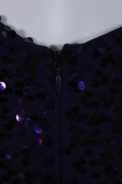 Michael Kors Purple Sequin Halter Gown