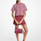 Striped Logo Cotton Cropped T-Shirt