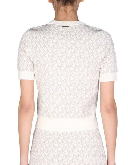 Michael Michael Kors Jacquard Logo Printed Top