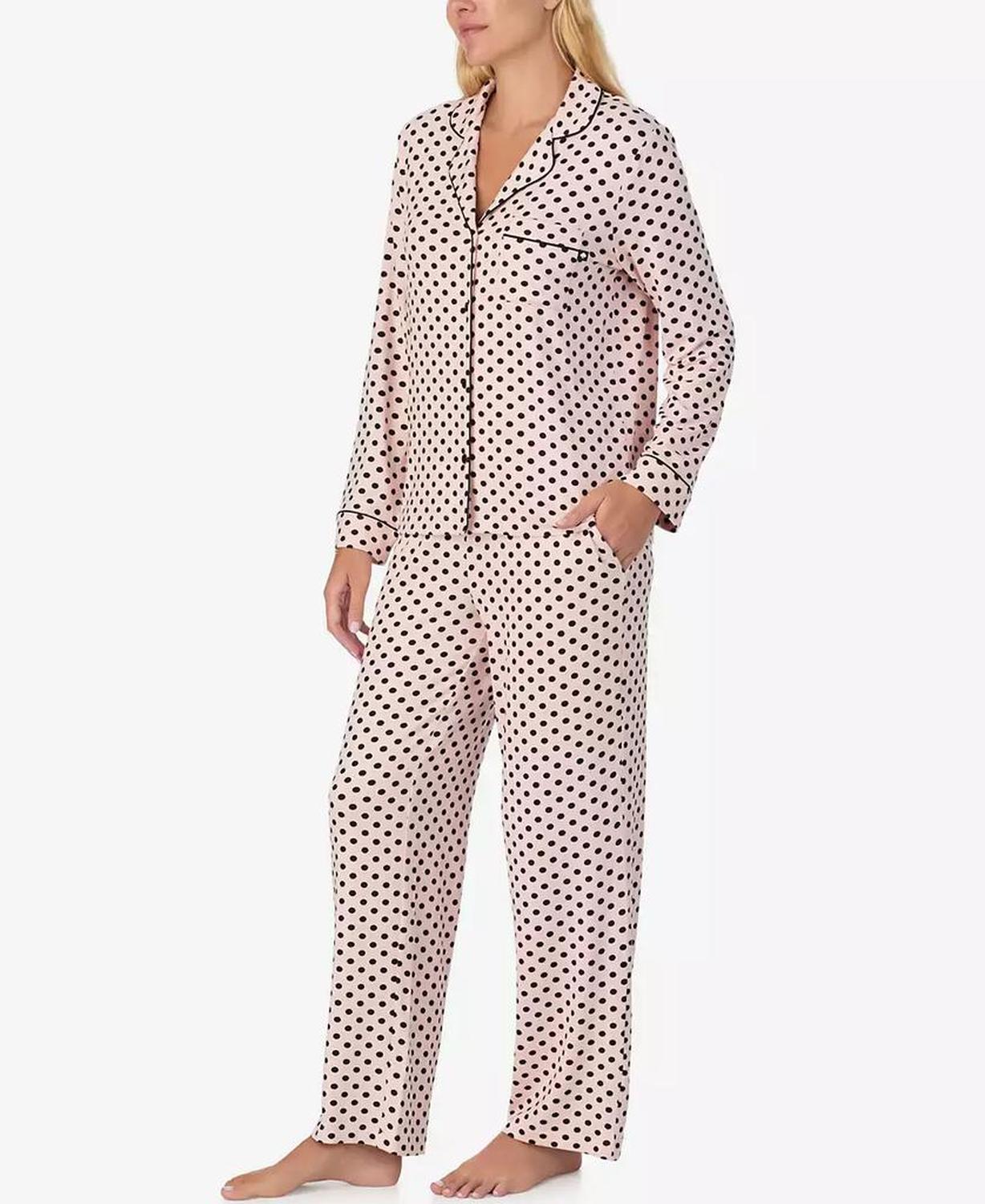 Women's 2-Piece Sleepwear Long-Sleeve Top and Pajama Pants Set