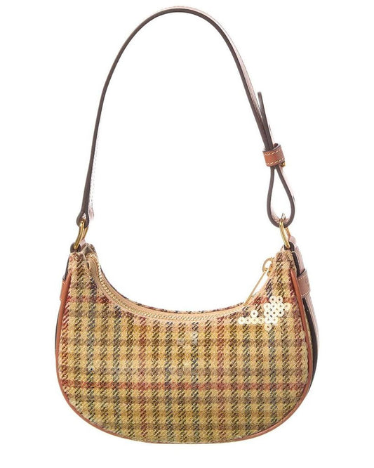 CELINE Ava Mini Tweed & Leather Hobo Bag
