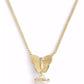 Faux Stone Signature Heritage Butterfly Cultivated Pearl Pendant Necklace
