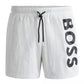Men's Vertical Logo Print Swim Shorts
